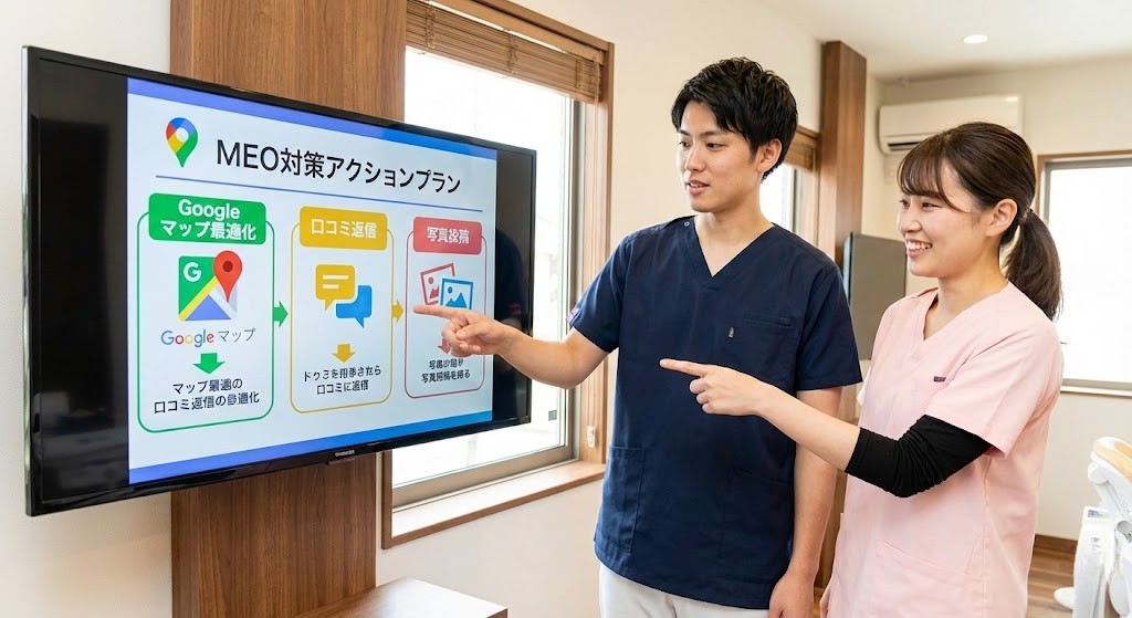 MEO対策の具体的なアクションプランのイメージ図