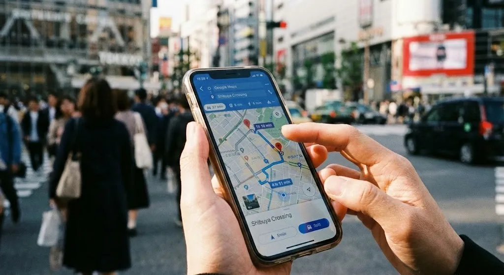 Googleマップとスマートフォンのイメージ画像