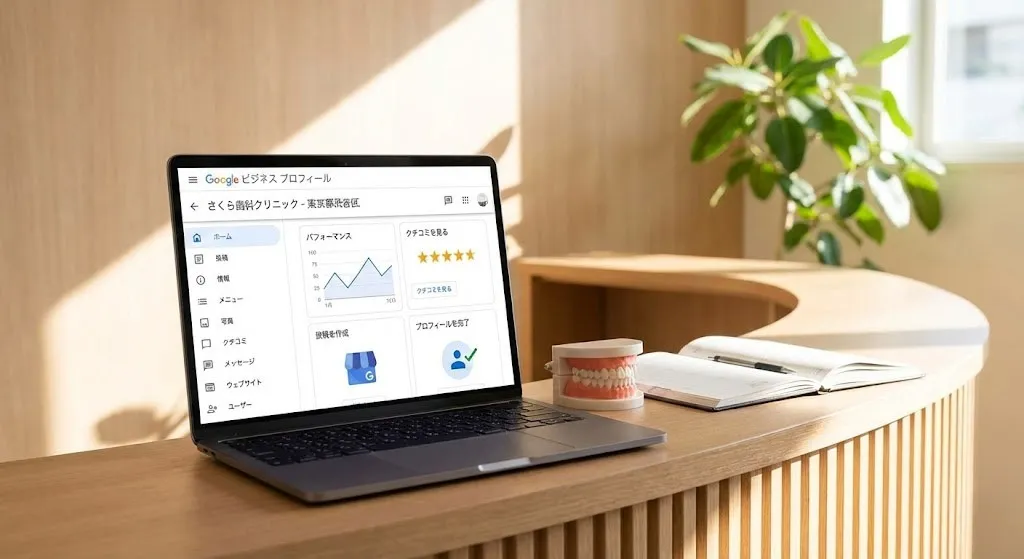 歯科医院Googleマップの検索結果画面イメージ