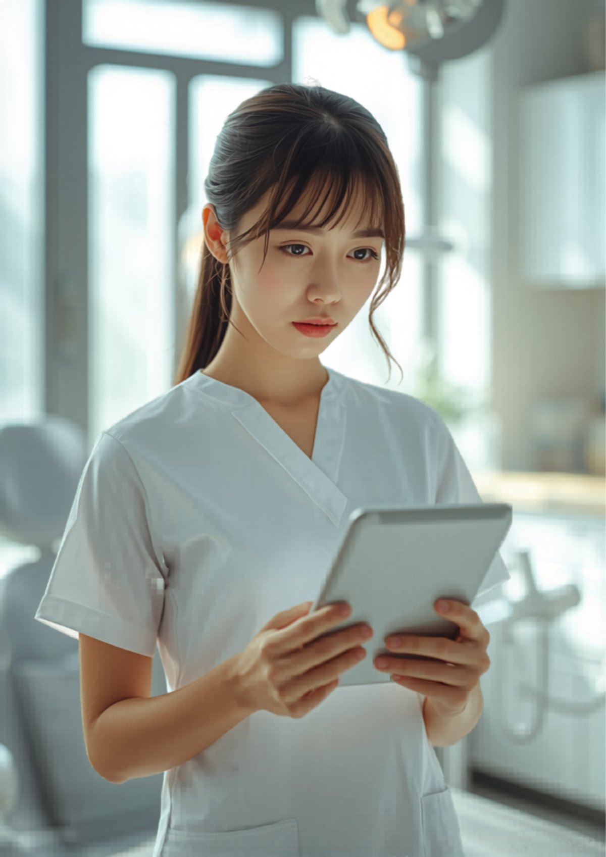 医療広告ガイドラインの書類と歯科器具 - コンプライアンスのイメージ