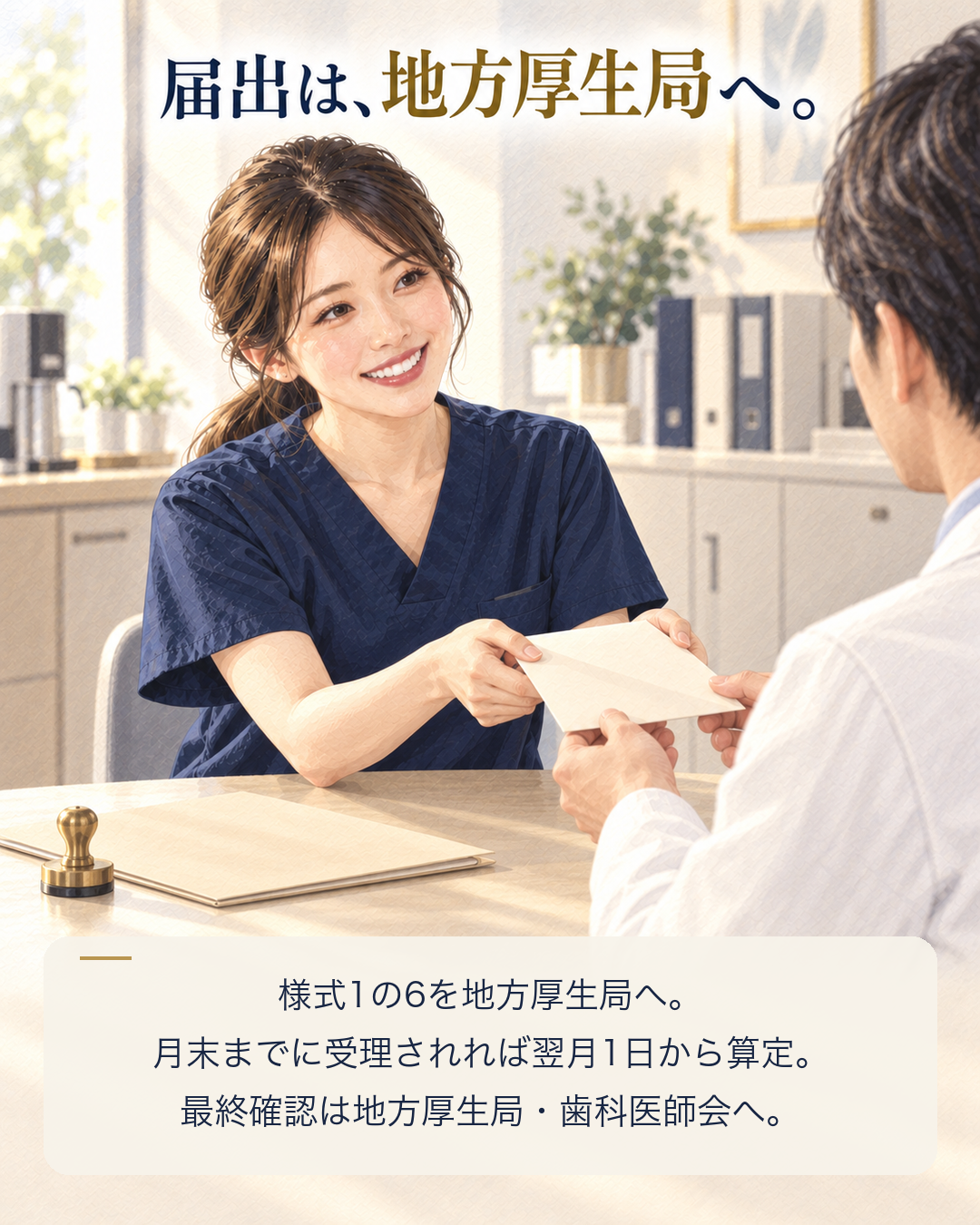 届出は様式1の6を地方厚生局へ