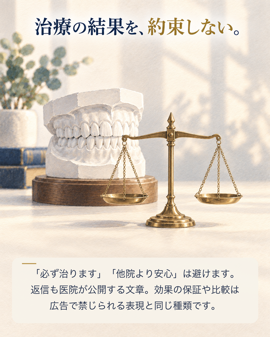 口コミへの返信で治療の結果を約束しない